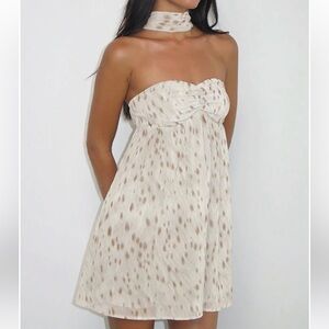 strapless dress with scarf